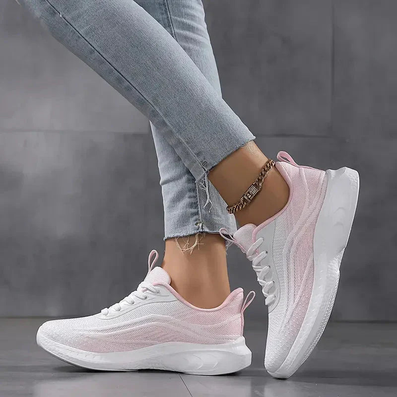 Dam Sneakers Andningsbara Sportiga Textilskor-2