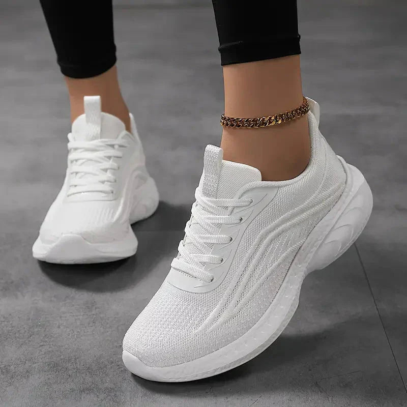 Dam Sneakers Andningsbara Sportiga Textilskor-4