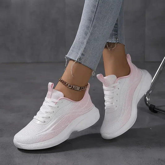 Dam Sneakers Andningsbara Sportiga Textilskor-1