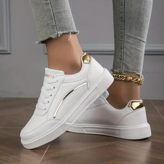 Kvinnors LÄga Sneakers Syntetiskt LÀder Trendig och BekvÀm-1