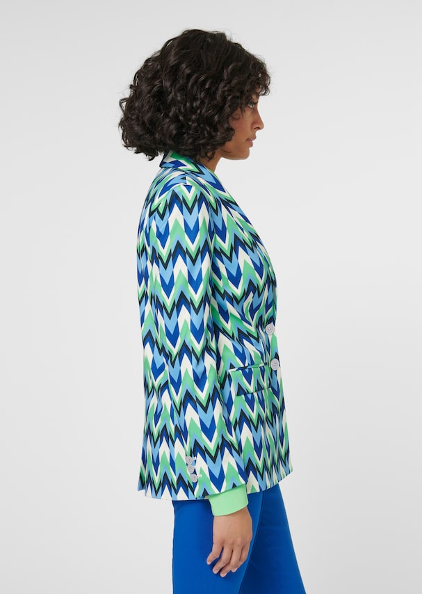 Dam Blazer Modern Design Polyester med Reverseringskrage och Långa Ärmar-3