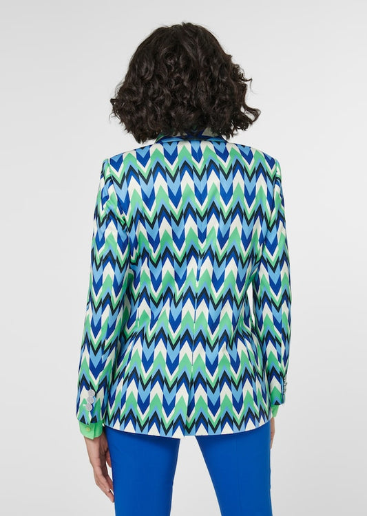 Dam Blazer Modern Design Polyester med Reverseringskrage och LĂ„nga Ărmar-1