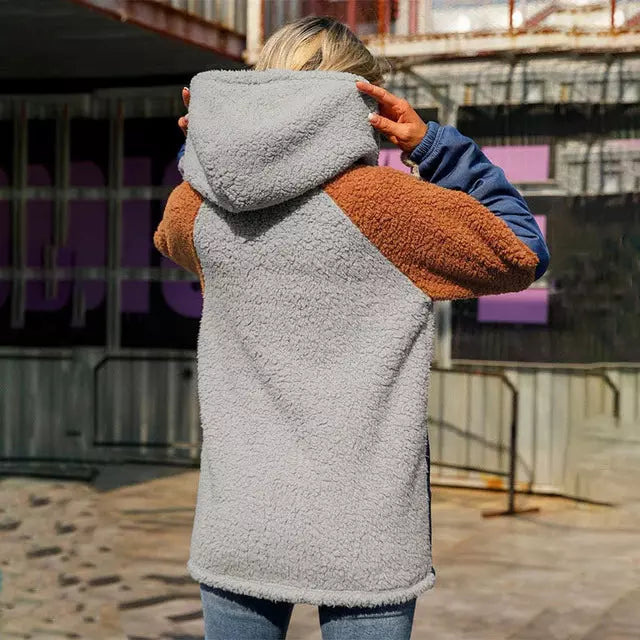 Damer Lapptäcke Avslappnad Patchwork Bomull med Huva 4