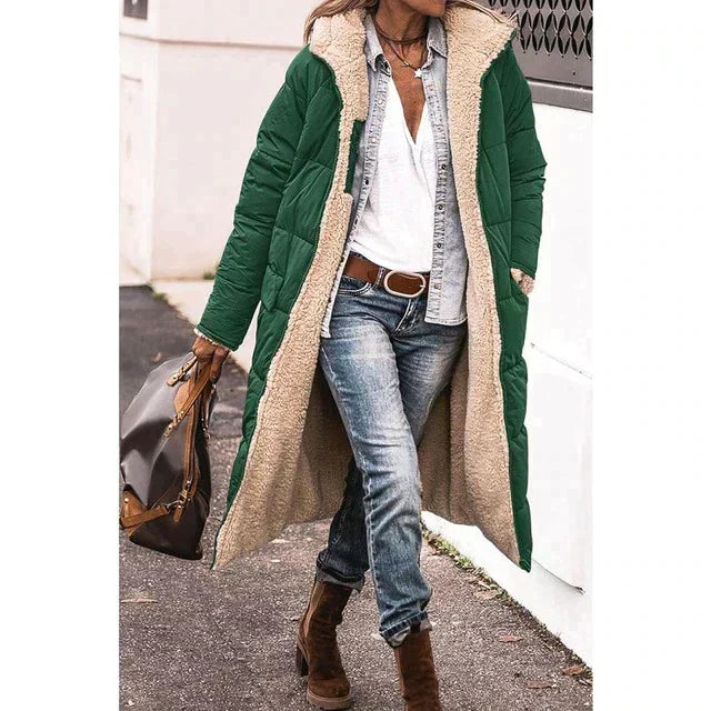 Damjacka Vändbar Lång Polyester Elegant Jacka för Dam 12