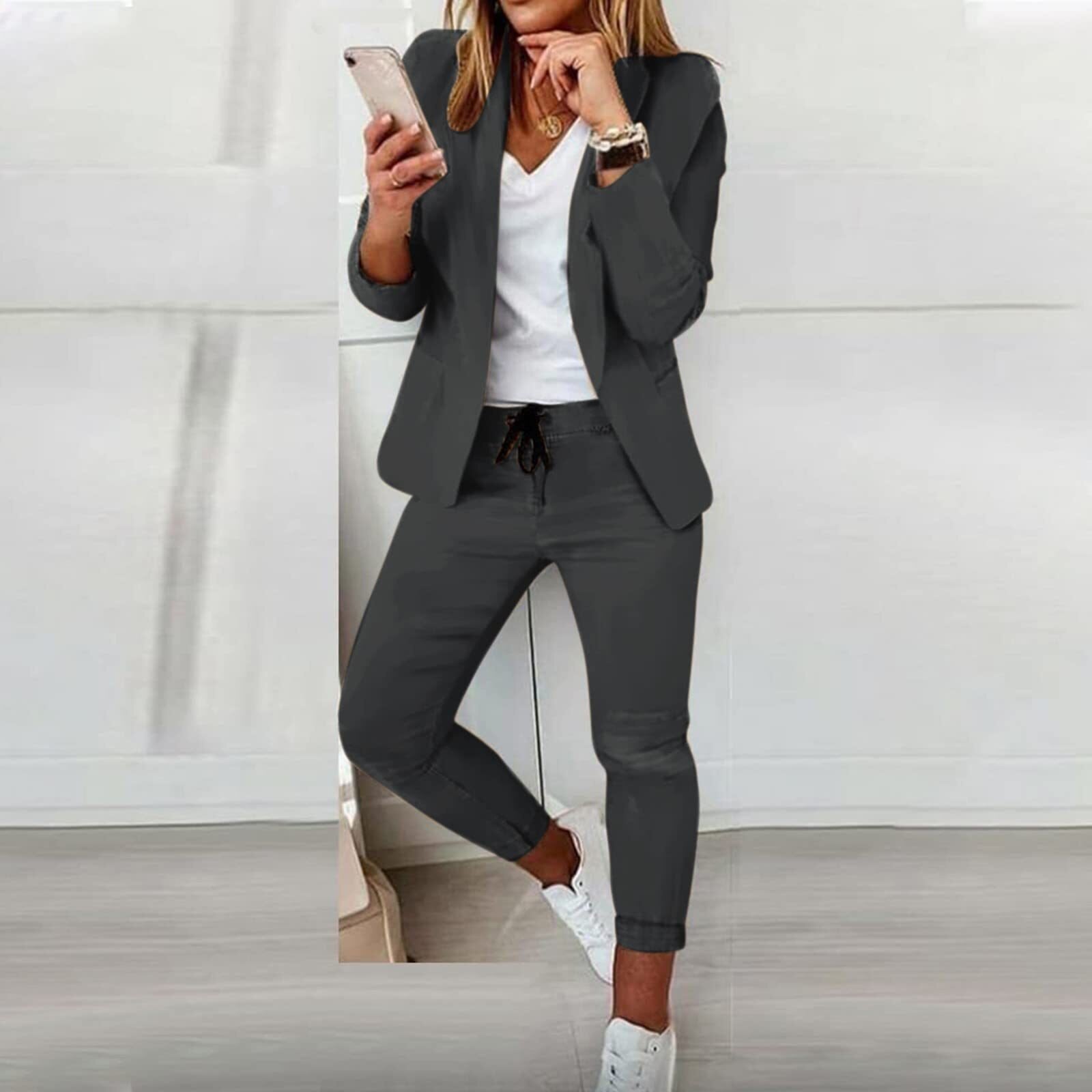 Dam Blazer Figurnära Modern Design Högkvalitativt Material-3