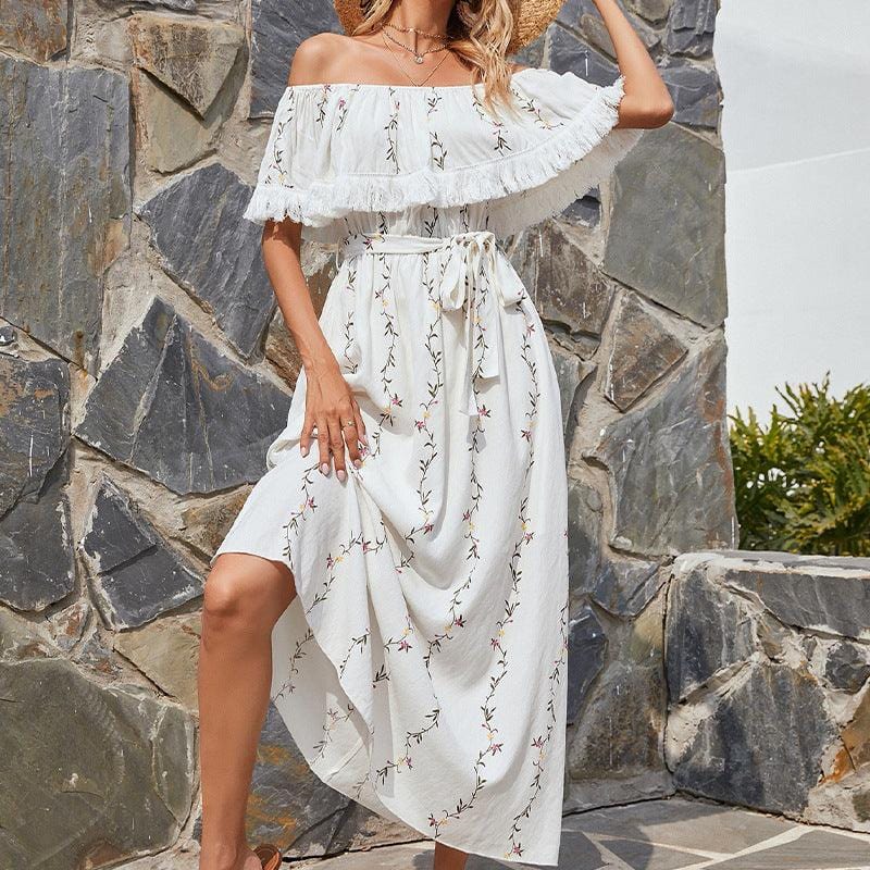 Damklänning Off-Shoulder Lätt Bomull 2