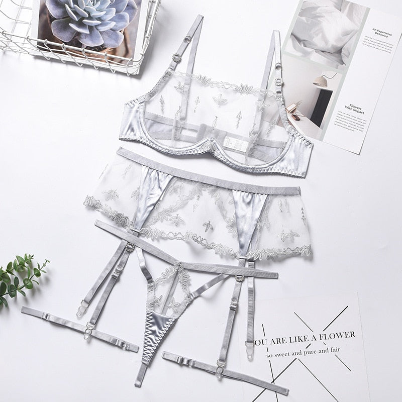 Damunderkläder Set Justerbar Blommönster Polyester 0