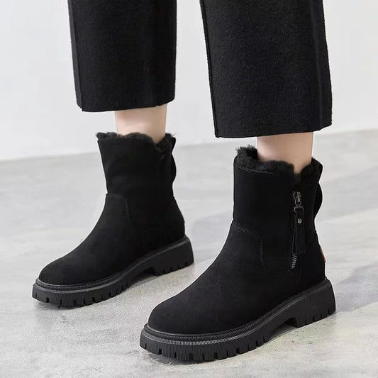 Vinterstövlar Dam Kort Design PU Medelhög Kalvhöjd och Zip-Element 1