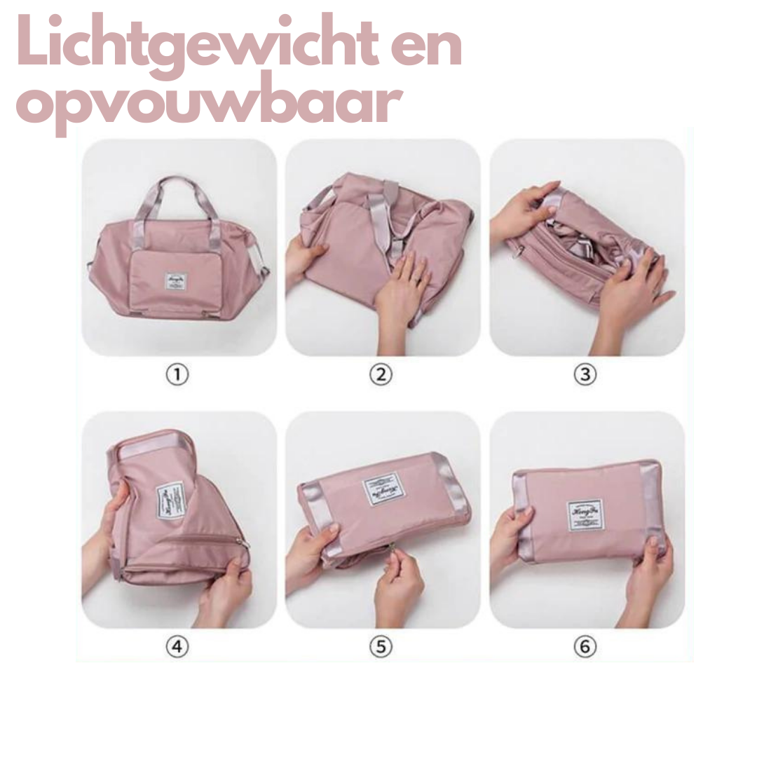 Kvinnor Fällbar Duffelväska Rymlig Lätt Tyg-4