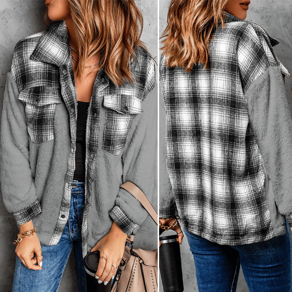 Variant image for Fleecejacka Dam Rutigt Mjuk Polyester Varm-25