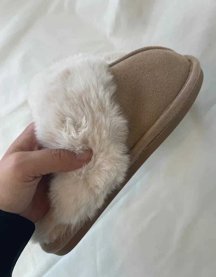 Dam Tofflor Teddy Läder Mjuk och Bekväm-2