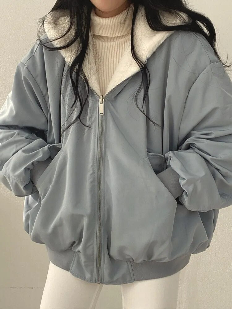 Variant image for Dam Vinterkappa Överdimensionerad Huva Mjuk Polyester-17