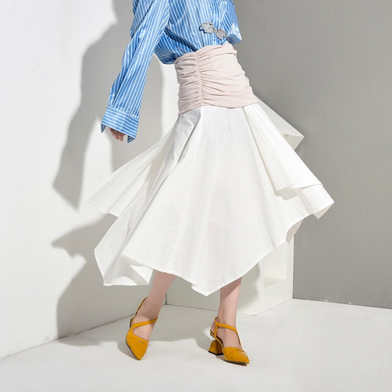 Asymmetrisk Midi Damklänning i Mjuk Bomull – Elegant Design för Fest och Vardag 4