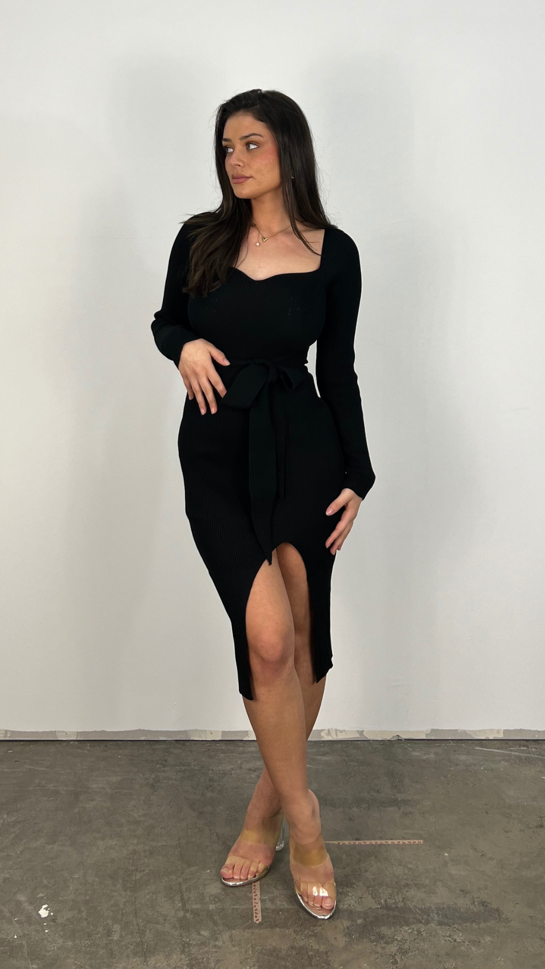 Dam Klänning Med Integrerad Gürtl Rayon/Nylon Fina Damklänningar-6