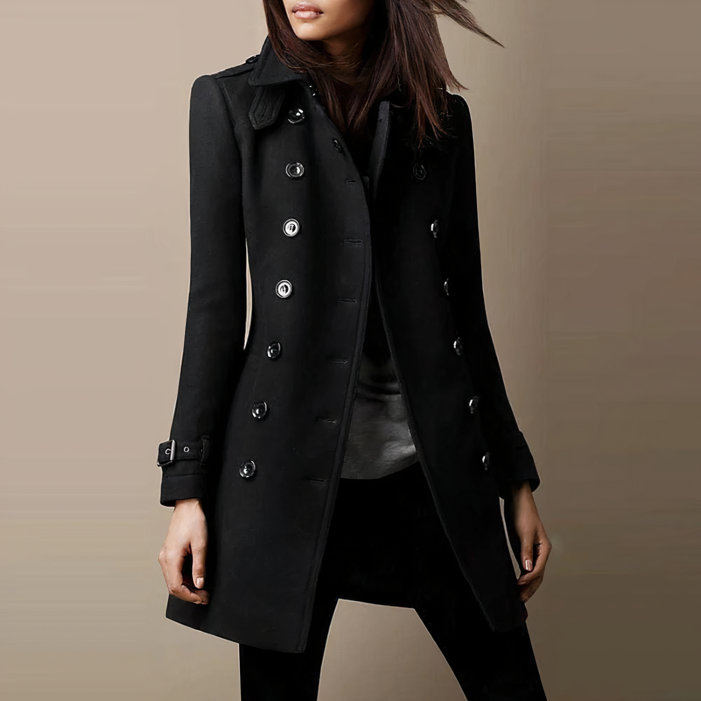 Variant image for Dam Trench Coat Lång Varmt Material Isolerande-13