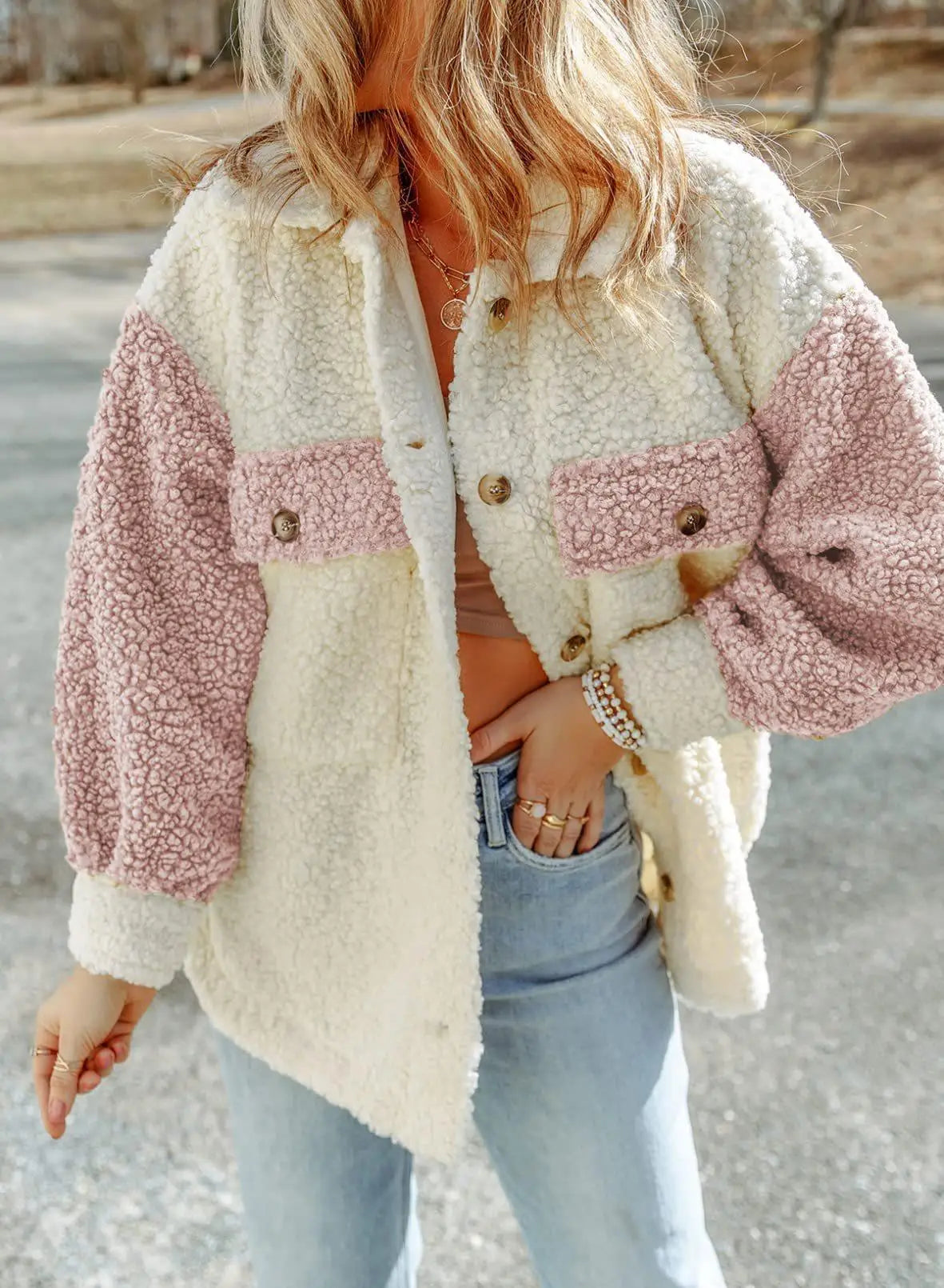 Dam Tröja Flätmönstrad med Sidoslits i Mjuk Material-5