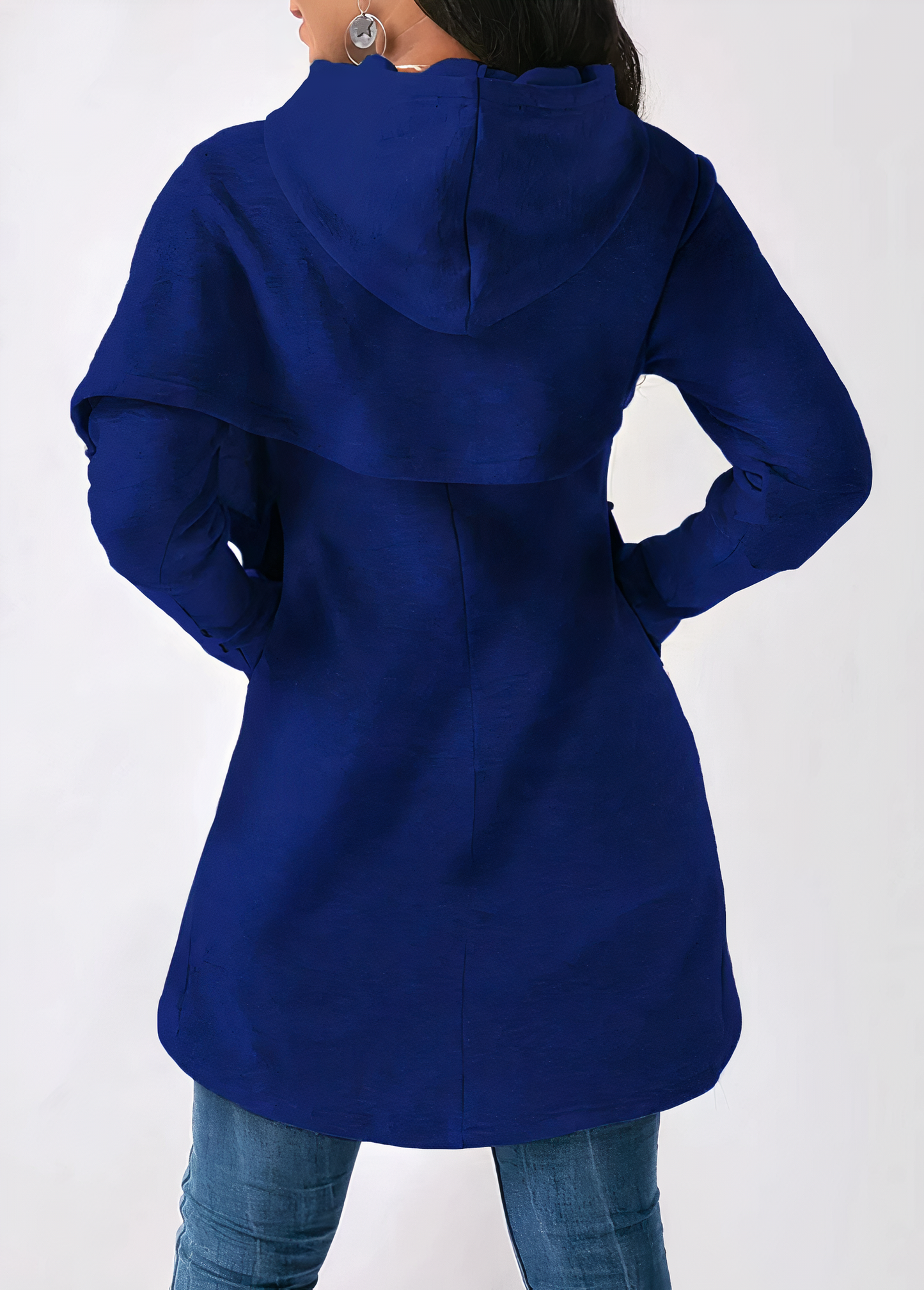 Asymmetrisk Hoodie för Dam i Mjuk Material med Huva – Perfekt för Vardagsbruk och Avslappnade Outfits 2