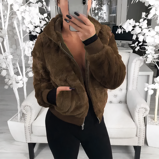 Damjacka Bomberjacka Syntetisk PĂ€ls Elegant Stil-1
