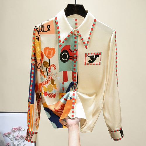 Herrskjorta Mönstrad Långärmad Polyester-1