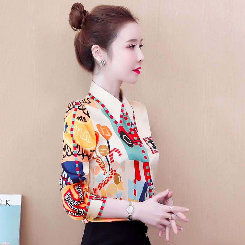 Herrskjorta Mönstrad Långärmad Polyester-4