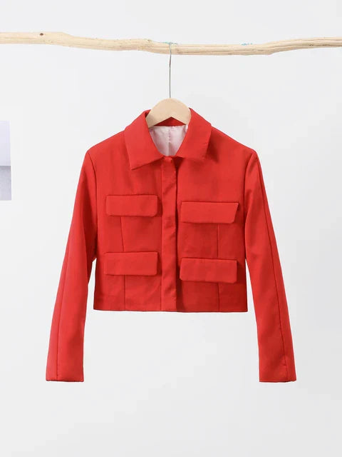 Dam Vårrock Reversibel Krage Polyester Smal Passform 1