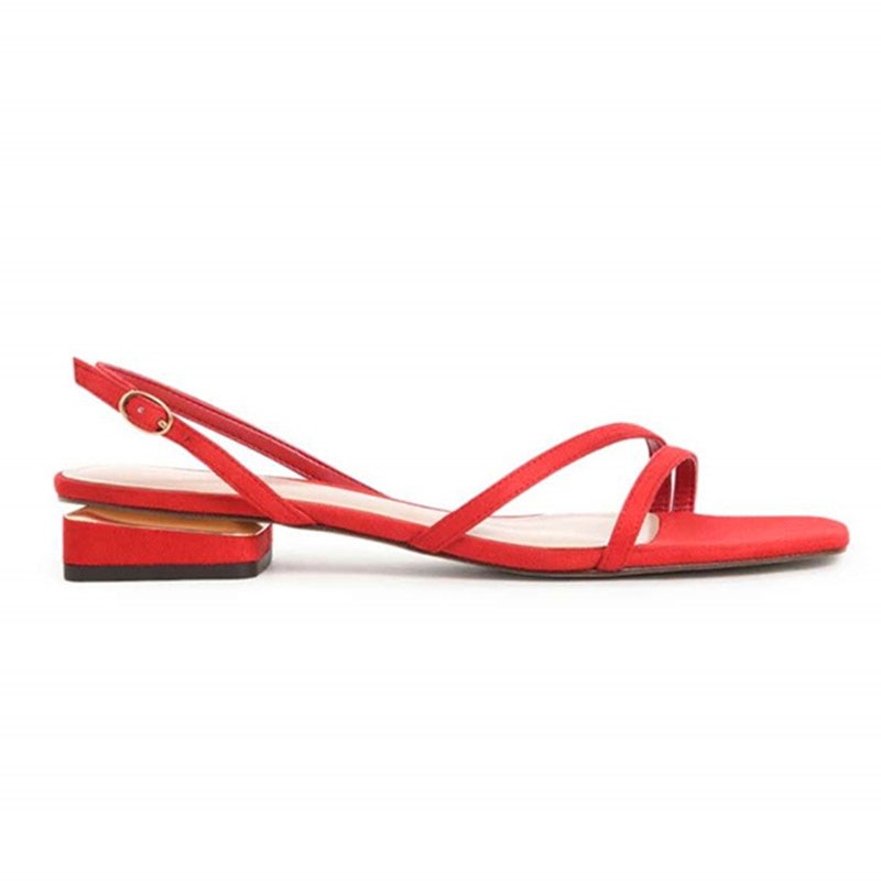 Dam Gladiatorsandaler Justerbar Spänne PU-Läder-6