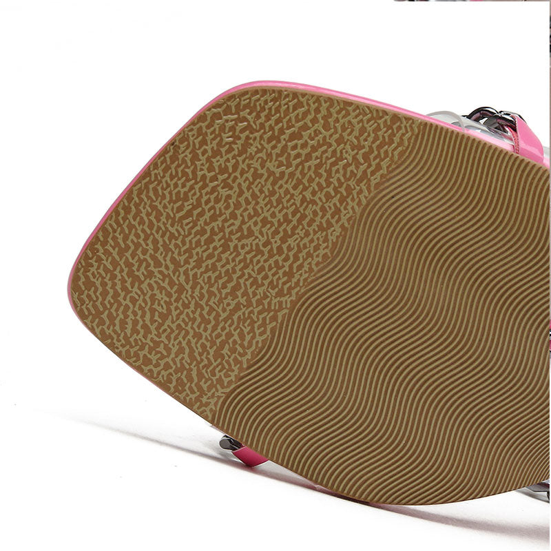 Dam Sandaler Gladiatorer med Ankelband PU-läder Hög Klack 8 cm-4