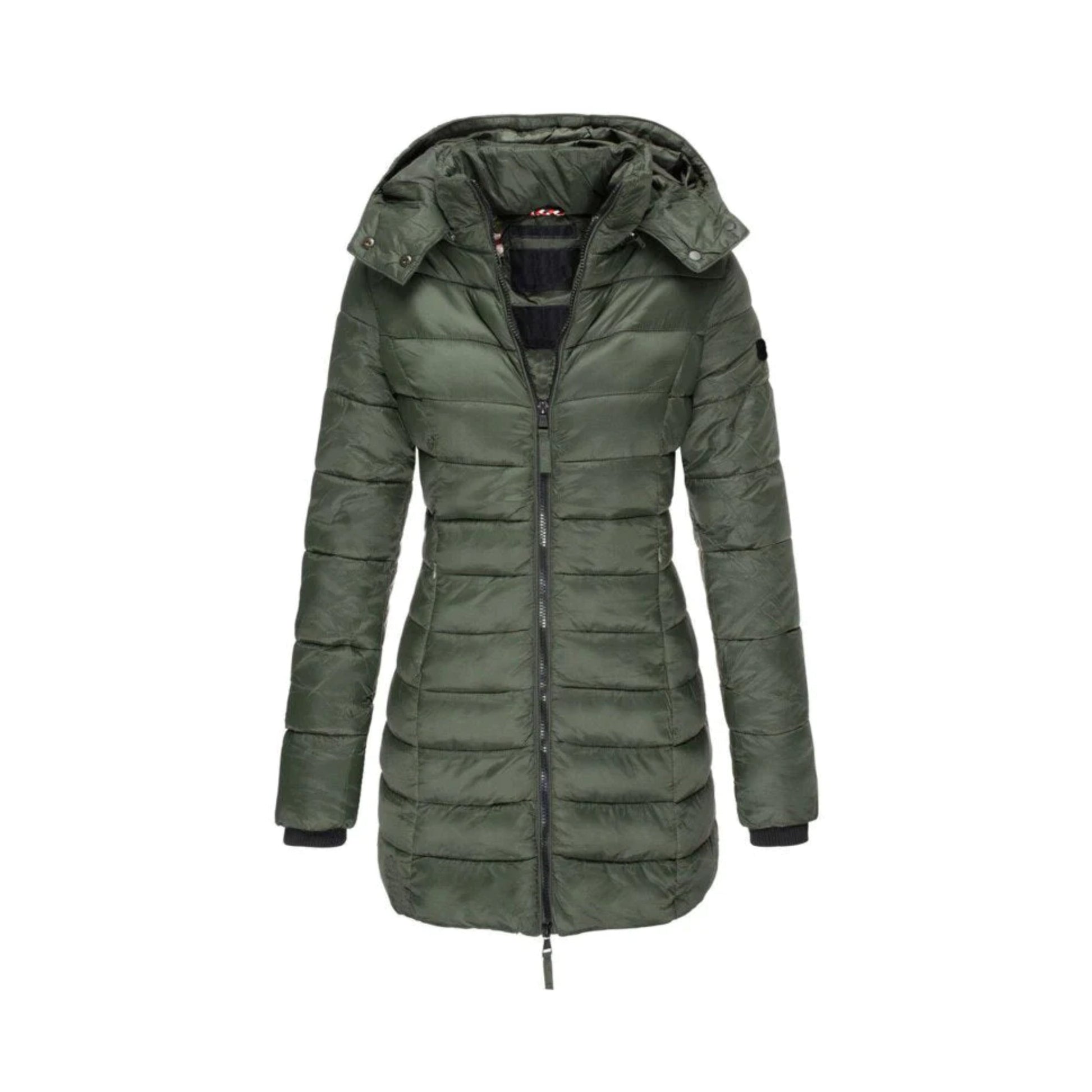 Lång Vinterrock Dam Elegant Polyester Med Avtagbar Krage-4
