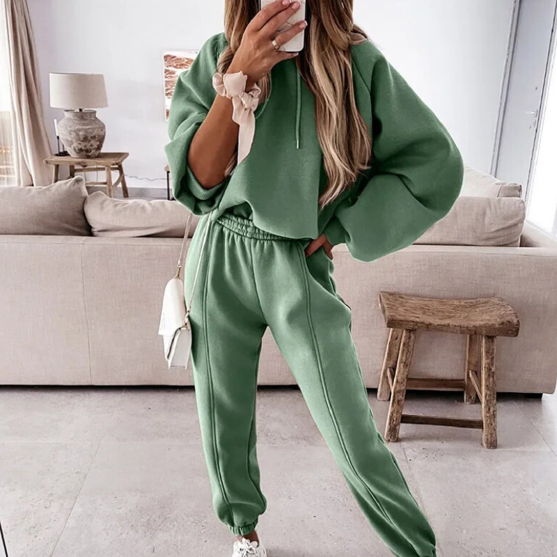 Kvinnors Hoodie Set Avslappnad Stil Ultra-Mjuk Tyg-5