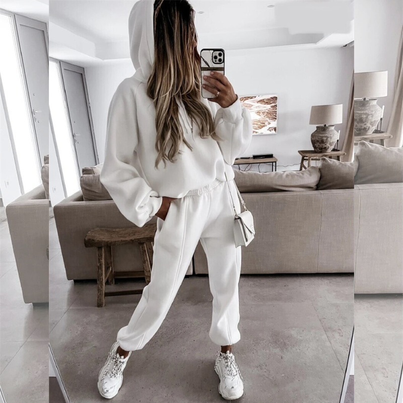 Kvinnors Hoodie Set Avslappnad Stil Ultra-Mjuk Tyg-6