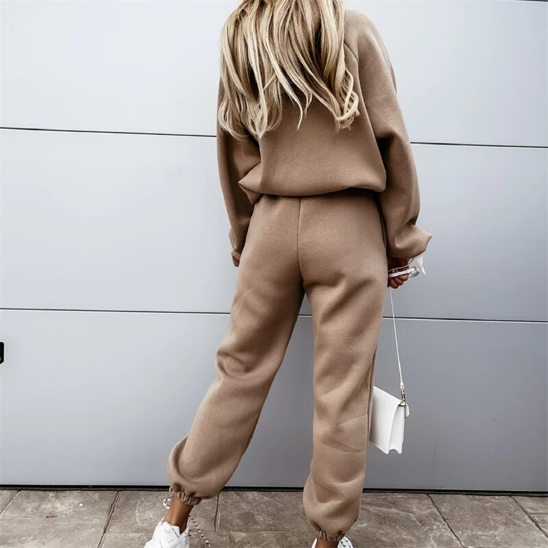 Kvinnors Hoodie Set Avslappnad Stil Ultra-Mjuk Tyg-3