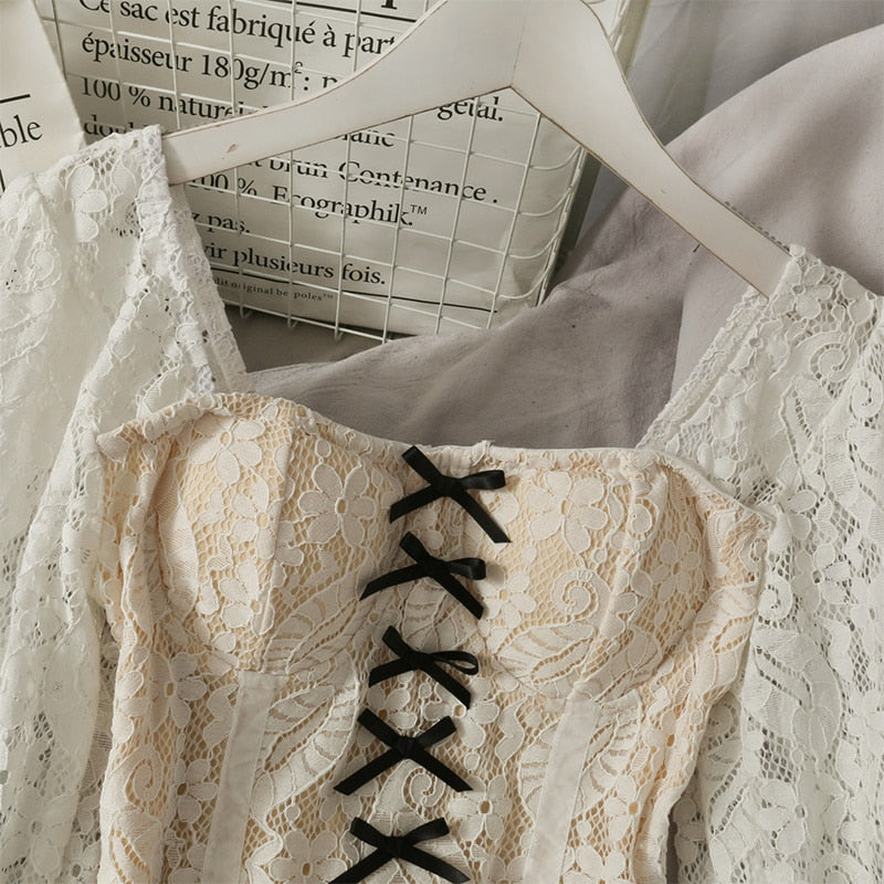 Dam Långärmad Blus Lykta-Stil Blommönster Polyester-4