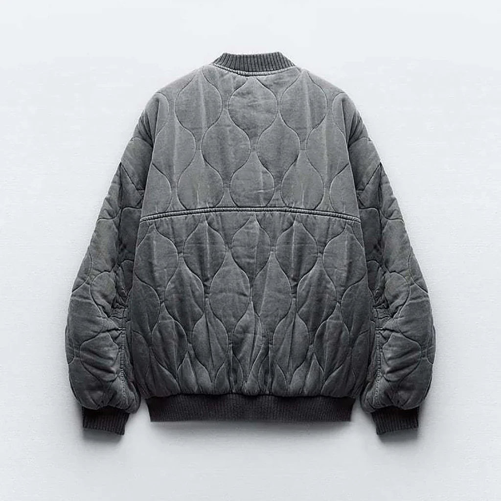 Kvinnor Bomberjacka Löst Sittande Polyester Modern Design 4