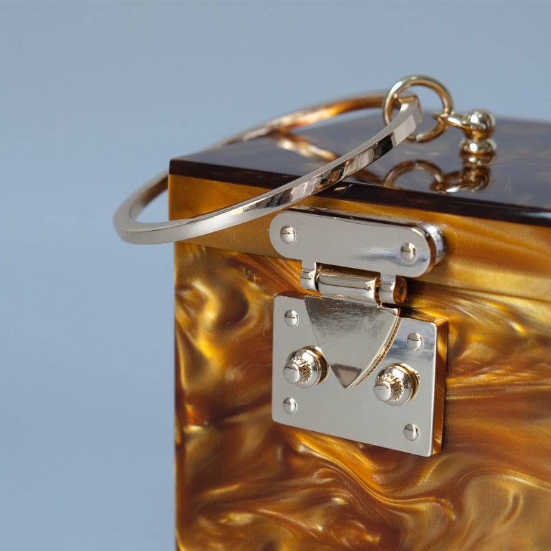 Damväska Boxformad Stendesign Hård PVC-6