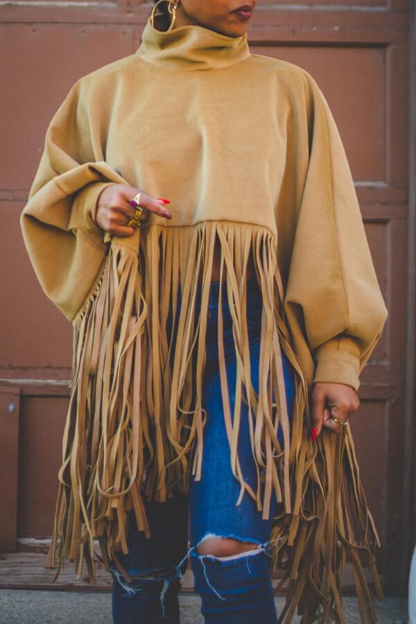 Dam Kappa Klassisk Stil Polyester Beige-3