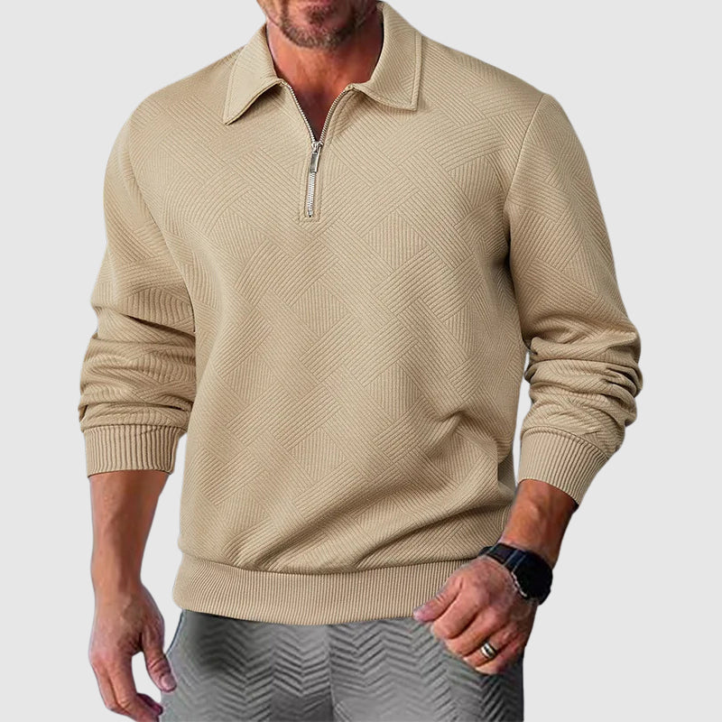 Herrpullover Slim-Fit Polo Design Bomull Polyester-2