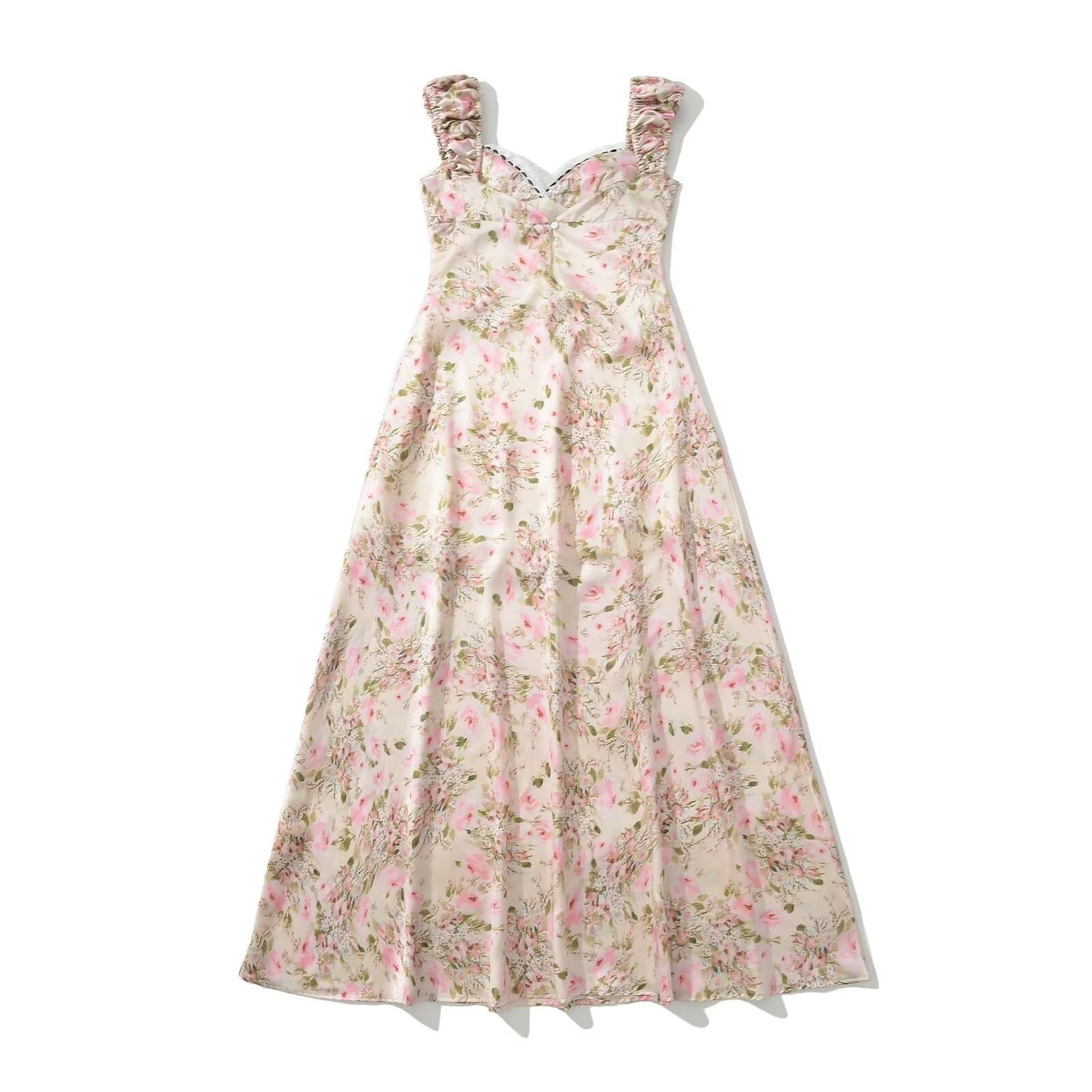 Fina Dam Klänningar Blommig Ärmlös Street Style Polyester 1