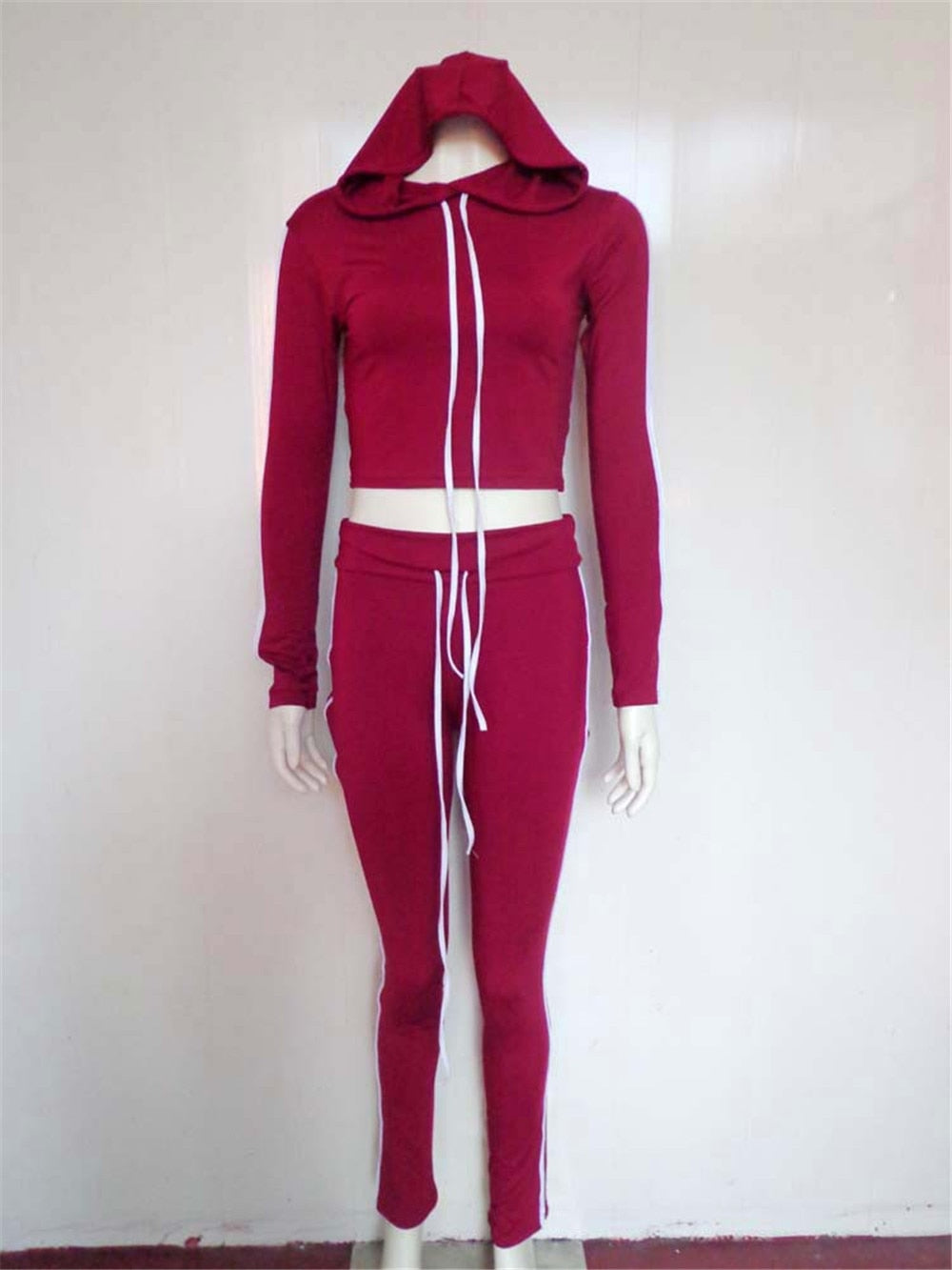 Dam Träningskläder Set Långärmad Skjorta och Leggings Polyester-Spandex-6