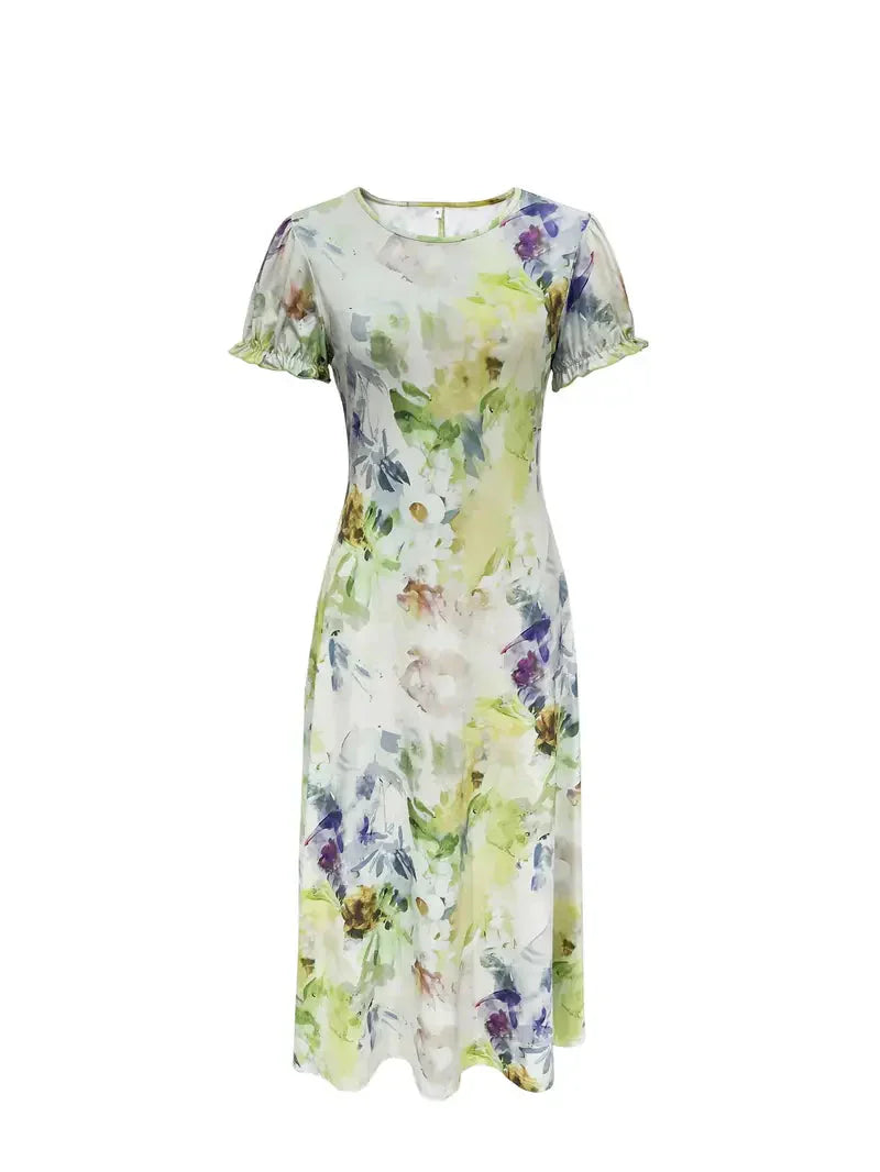 Variant image for Dam Långklänning Cirkulär Halsringning Dacron Spandex för Fest och Avslappnad Stil-39