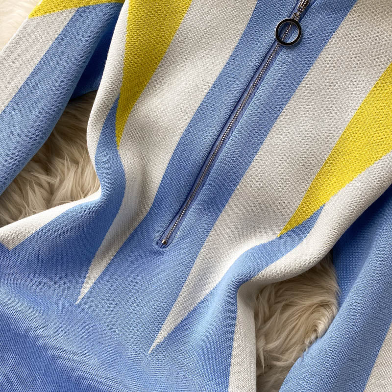 Dam Miniklänning med Stativkrage i Bomull - Fina Dam Klänningar-4