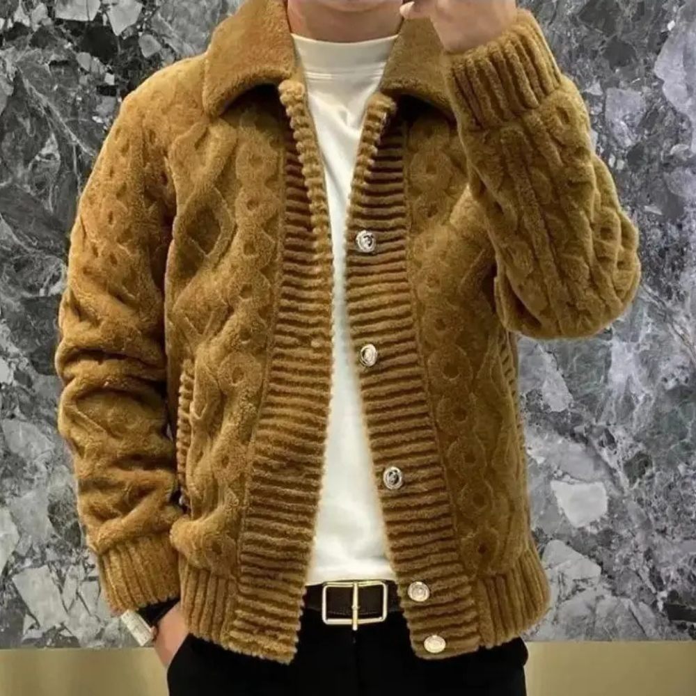 Dam Stickad Tröja med Knappstängning Tidlös Mjuk Fiber-6