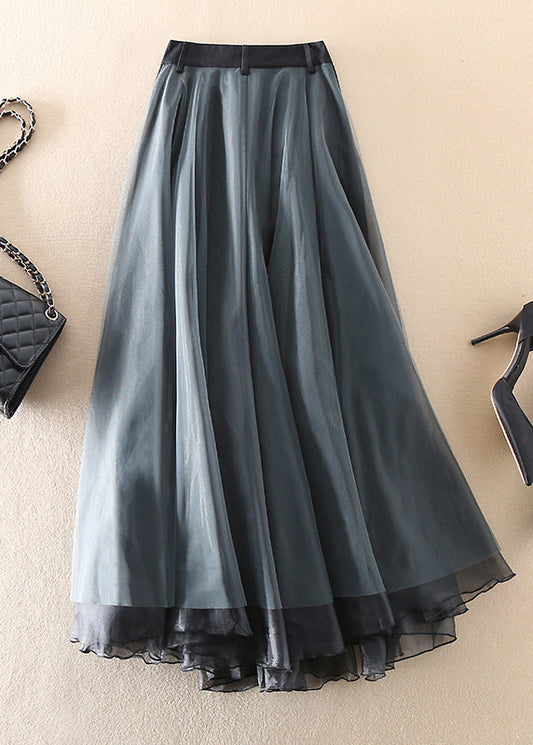 Dam Tyllkjol Boho Stil Polyester Elegant Flödeskjol-1