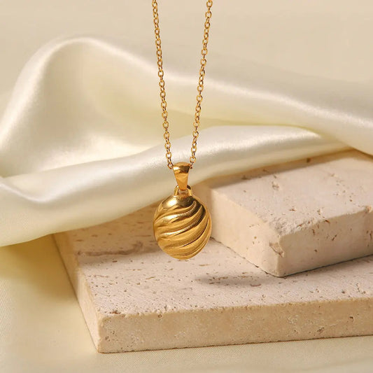 Dam Halsband Spiral Design 18K GuldplÀtering Elegant Smycke-1