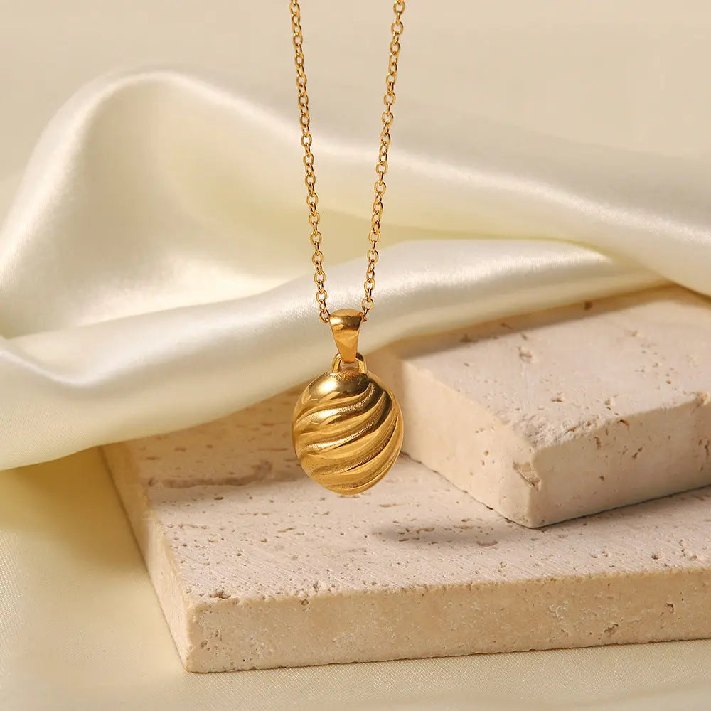 Dam Halsband Spiral Design 18K Guldplätering Elegant Smycke-2