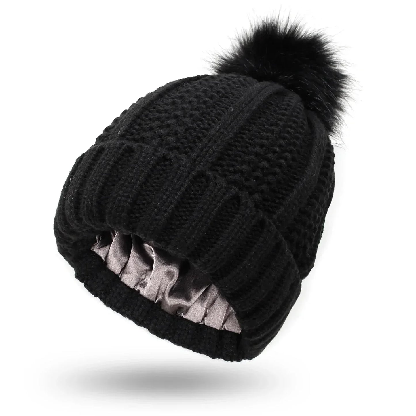 Variant image for Damhatt Stickad Med Satin Foder Vinter-8