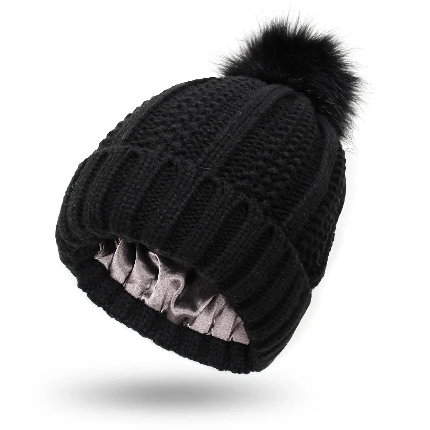 Variant image for Damhatt Stickad Med Satin Foder Vinter-8