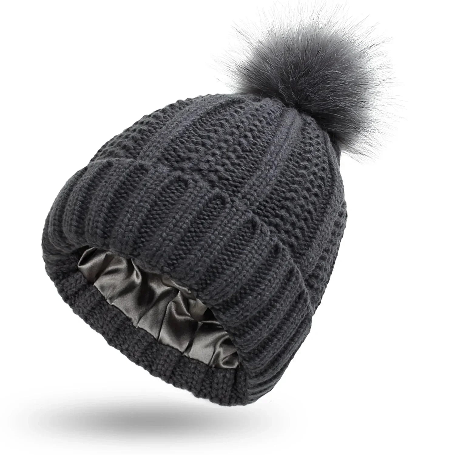Variant image for Damhatt Stickad Med Satin Foder Vinter-6