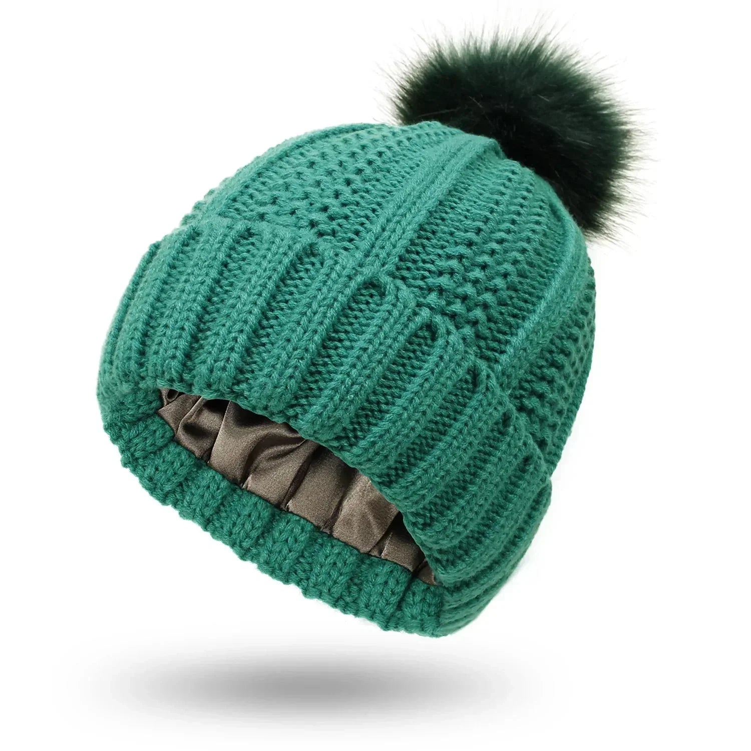 Variant image for Damhatt Stickad Med Satin Foder Vinter-4