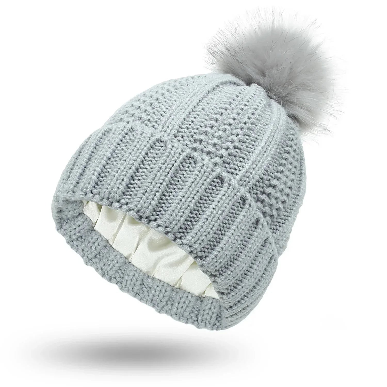 Variant image for Damhatt Stickad Med Satin Foder Vinter-2
