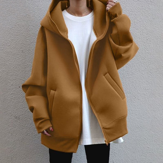 Dam Hoodie Avslappnad Fleece Unik Design-1